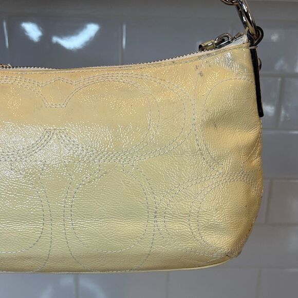 Coach Bag Purse Handbag Y2K Leather Signature Stripe Logo Patent Crossbody Bag - Picture 7 of 16